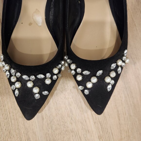 Black beaded suede flats - Picture 4 of 6